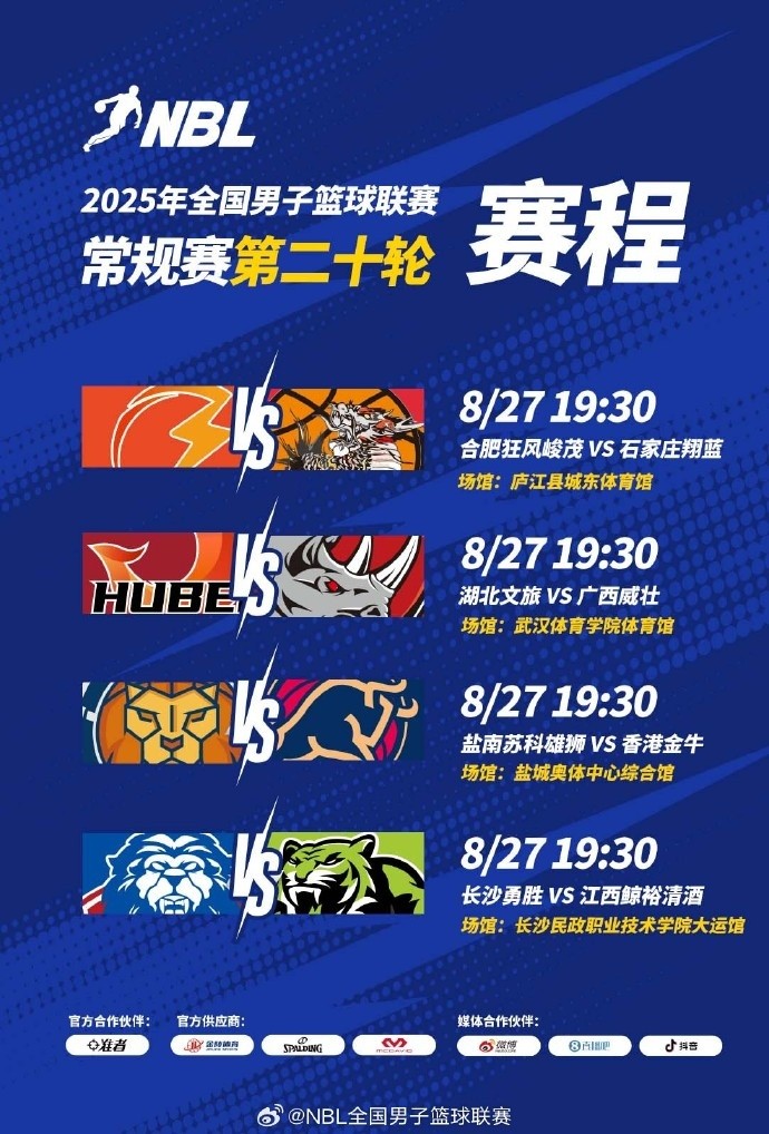 NBL常规赛最后一轮今日四场同时开打 2到4名的局势依旧尚不明朗